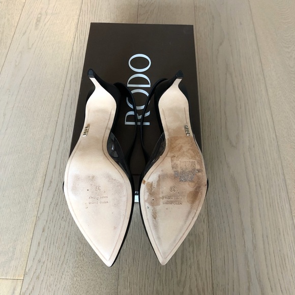 RODO Black Leather Slingback Shoes - Picture 2 of 8